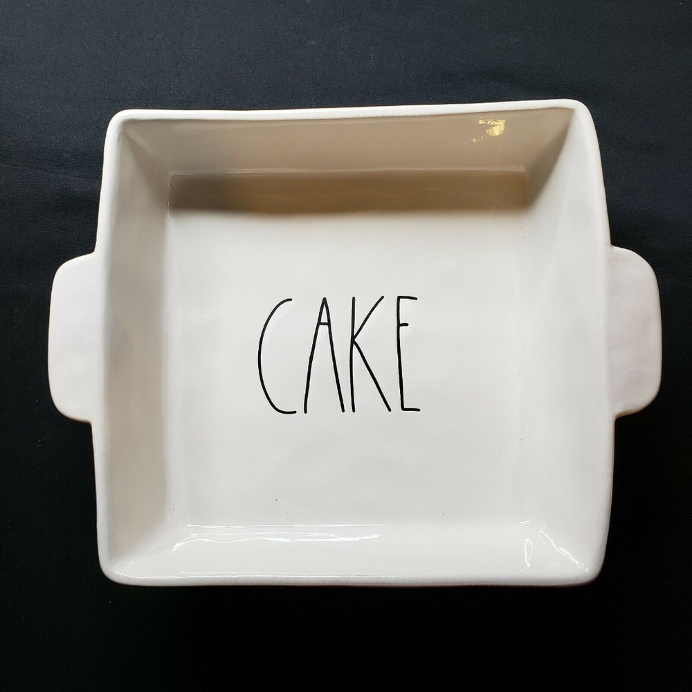 Rae Dunn Square CAKE Dish Baking Pan Farmhouse